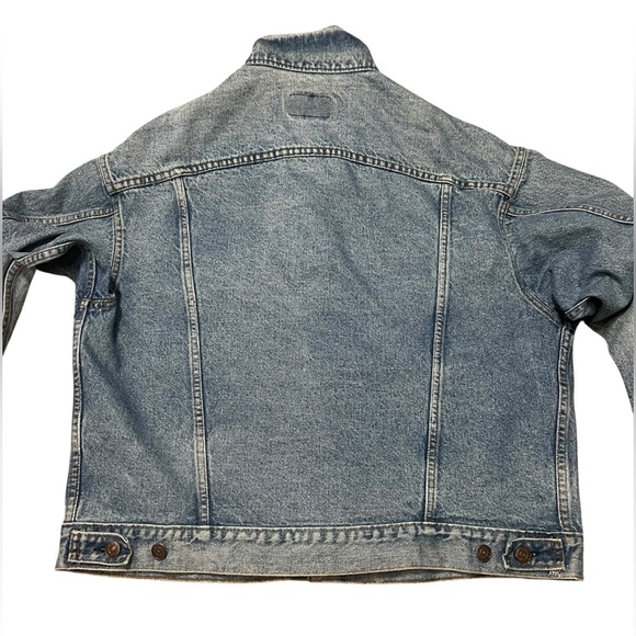 80s Levi's Denim Trucker Jacket XL 70507-0214 Type 3 USA Distressed Grunge Biker - Picture 8 of 12